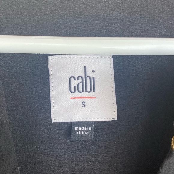 Cabi Black Dress Shift The Occasion Gold Floral Embroidered Swiss Dot Sz S - Picture 7 of 9